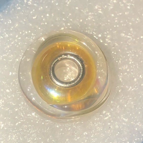 𝅺925 LAA Honey Twilight Murano Glass Beads Pearlescent yellow 61402 Retired EUC - Picture 7 of 14